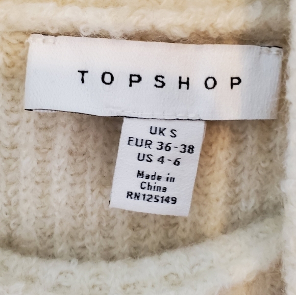 Nwot Topshop Knit Turtleneck In Creme Relaxed Fit Size 4-6 - Picture 4 of 4